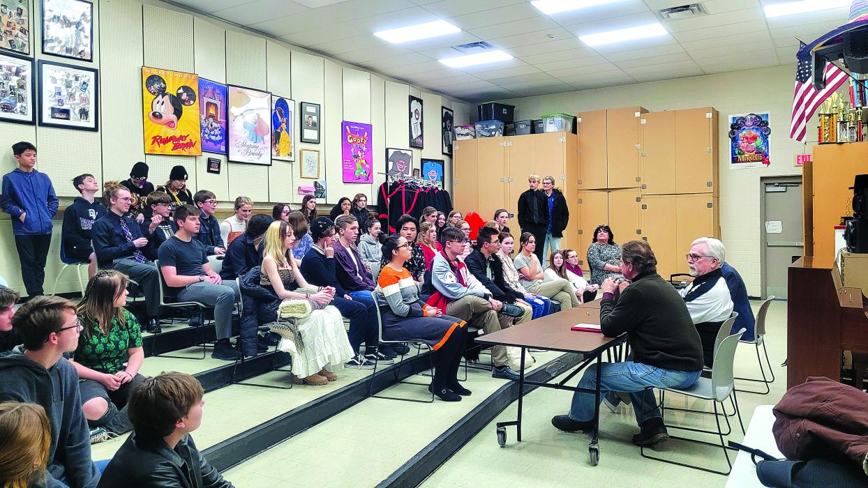 The DV One Act cast and crew receiving their critique from the three judges at regionals on Jan. 24th in Vermillion. Photo by Kelly Riibe • times2reporter@gmail.com