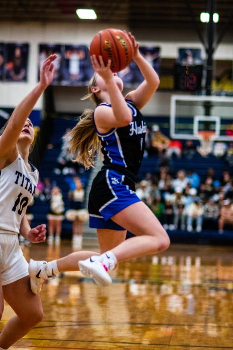 Kaitlyn VanRoekel led the team with 15 points against Tea Area Feb. 17. Photo by Peterman Sports Photography stevepeterman5@gmail.com