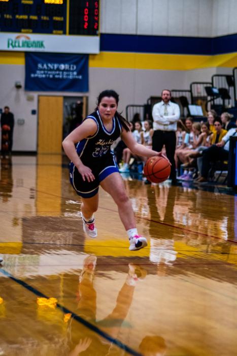 Courtney Brewer attacks the basket against Tea Area Feb. 21. Photos by Peterman Sports Photography stevepeterman5@gmail.com