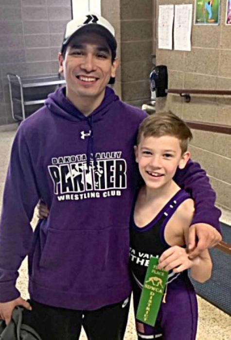 Coach Adrian Jurado and Jack Galles were also at the youth wrestling regions March 11. Submitted photo