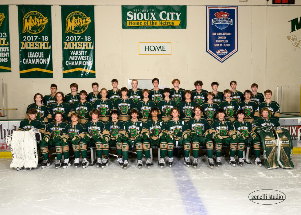 Members of the Sioux City Metros are, from front left, Cameron Patrick, Jackson Pinney, Will Bertrand, Noah Graham, Ryan Hedquist, Landon Topf, Joseph Hope, Nate Solma, Cash Frigge, Karson Fitch, Blaze Bauer and Lochlin Jackson; middle, Bryan Sanders, Noah Dirkschneider, Trenton Fuentes, Spencer Elsea, Hunter Echter, Jack McCune, Brayden Ownby, Logan Cherkas, Jax Trosper, Brody Herman, Patison McCormick and Gunnar Swanson; and back, Caiden Patrick, Grant Harder, Jake Schramm , Riley Ebner, Dylan Kastning, D