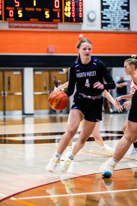 Jorja VanDenHul played the last basketball game of her high school career against Lennox Feb. 24. She ended the night with 16 points and 9 rebounds. Photo by Steve Peterman stevepeterman5@gmail.com