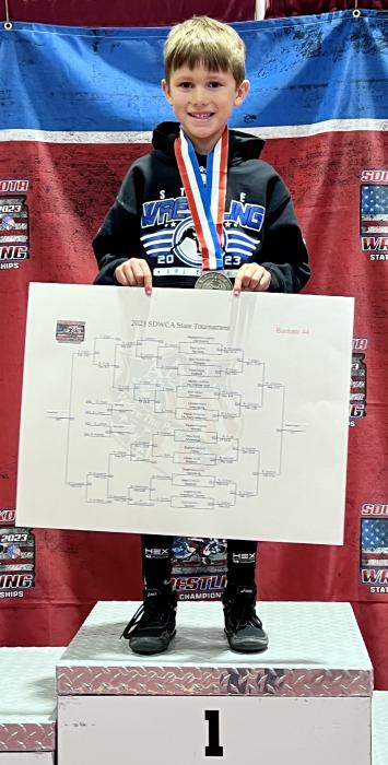 Reece Chicoine was named the State Champion in the Bantam 44 lbs weight division. Submitted photo