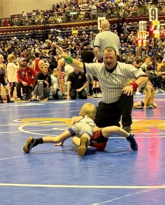Ryatt Chicoine looking for a near fall. Submitted photo