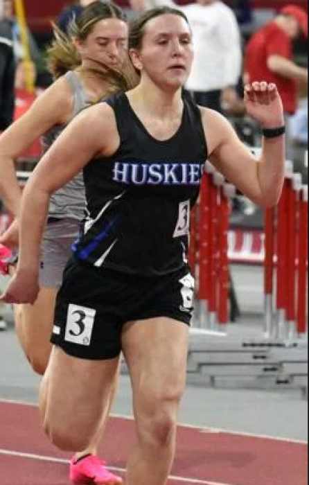Cera Schmitz won her heat in the 60m. Photo courtesy of Steve Cross