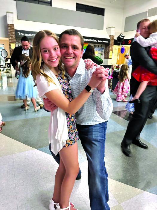 Aubrey and Matt Bird dance at the DV PTO’s Daddy/Daughter Dance. Submitted photo