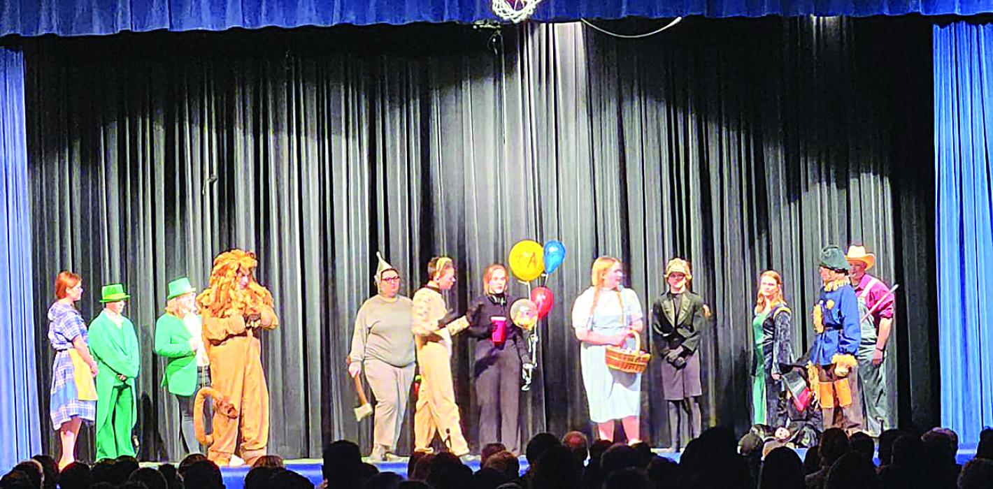 EPJ cast and crew members for the latest play were: Seniors: Actors – Caleb Niles, Jacob Peirce, Anne Quam, Nicole Wells and Aidan Kellan and Stage Manager – Izzy Curry; Sophomores: Actors – Chloe Bonnema, Libby Wright, Aidan Clercx and Samantha Marx and Sound and Lights – Teagan Mollet and Natalie Wells; and Freshmen: Actors – Austin Clercx, Ella Ketchelos, Carter Heckathron and Megan Munkvold and Backstage – Nadia Quiring. Photos courtesy of Kristen Colt