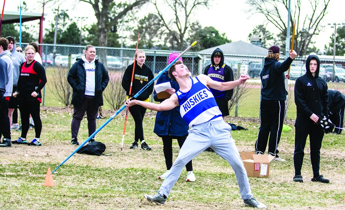 Landon Johnsen tied for 3rd place in the Javelin at the Titan Invitational April 11. Photo by Peterman Sports Photography stevepeterman5@gmail.com