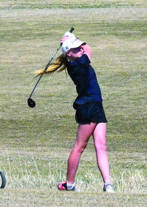 Katie Betsworth earned a 3rd place finish in her first ever varsity meet April 11 in Beresford. Photo by Squier Designs