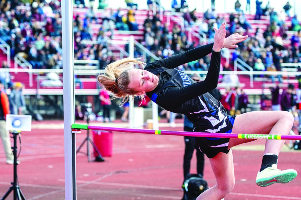 Bentlee Kollbaum tied for 8th place in the high jump at the Titan Invitational April 11.  Photo by Peterman  Sports Photography stevepeterman5@gmail.com