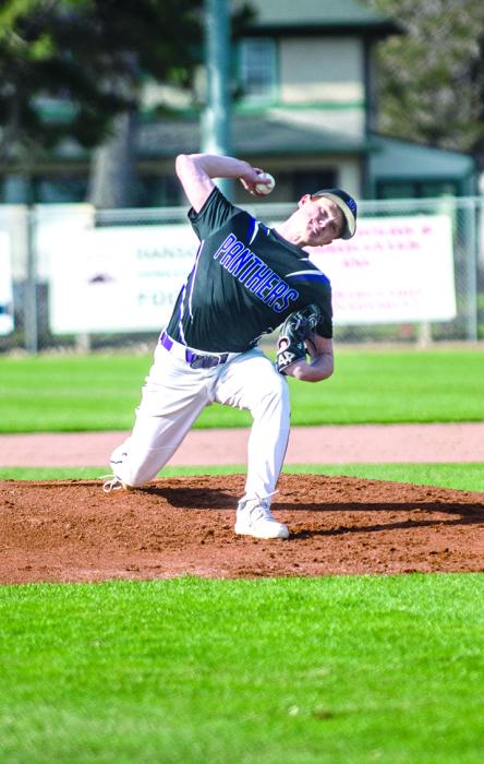 Beau Pollema opened play for the Panthers on the mound against Elk Point-Jefferson April 17. Photo by Peterman Sports Photography • stevepeterman5@gmail.com