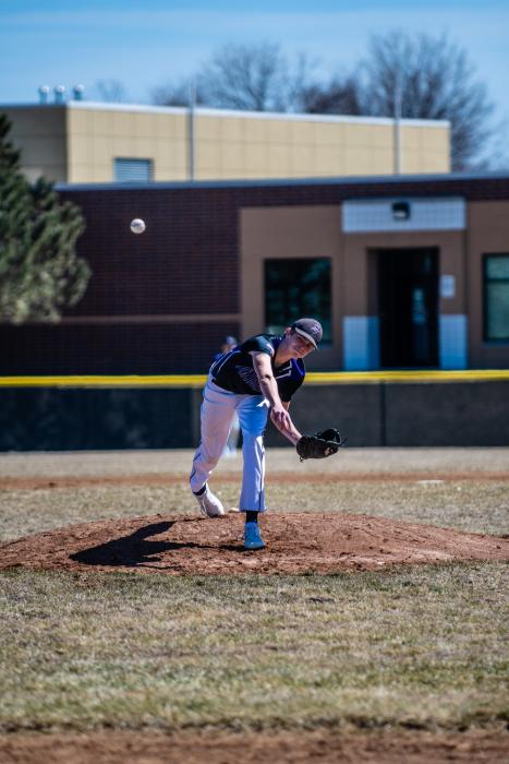 Grant VanDenHul pitched all 5 innings versus Wagner April 2. He allowed 2 hits and 2 runs while striking out 6 batters.   Photo by Peterman Sports Photography stevepeterman5@gmail.com