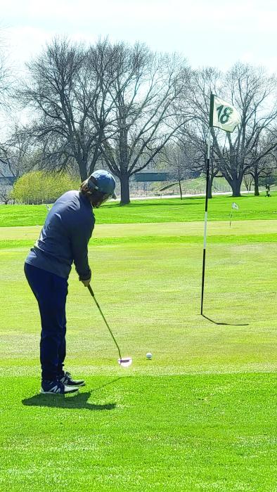 Natalie Wells putts at the DV Invite April 24. Submitted photo
