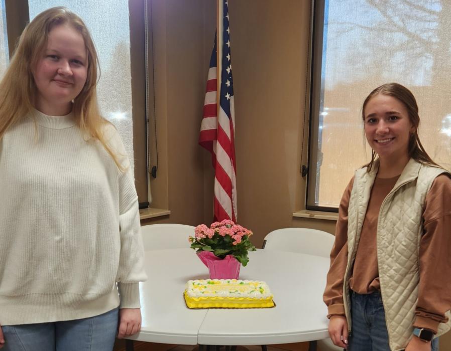 Anne Quam and Sophia Giorgio were the recipients of scholarships from the PEO. Submitted photo