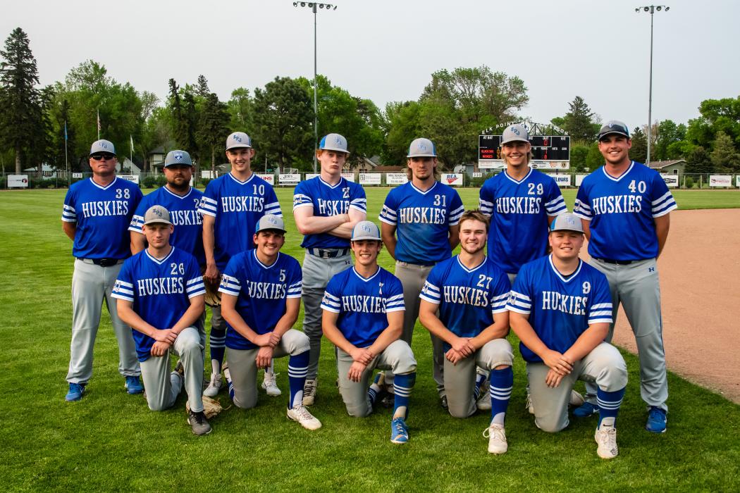 The Elk Point-Jefferson 2023 seniors concluded their spring season May 21. Pictured are, front from left, Jackson Prouty, Devon Schmitz, Hunter Geary, Ben Swatek and Ty Trometer; and back, assistant coaches John Gale and Chase Sherrill and seniors Evan Hailey, Noah McDermott, Christian Mueller and Levi Miller and head coach Zach Ronning.