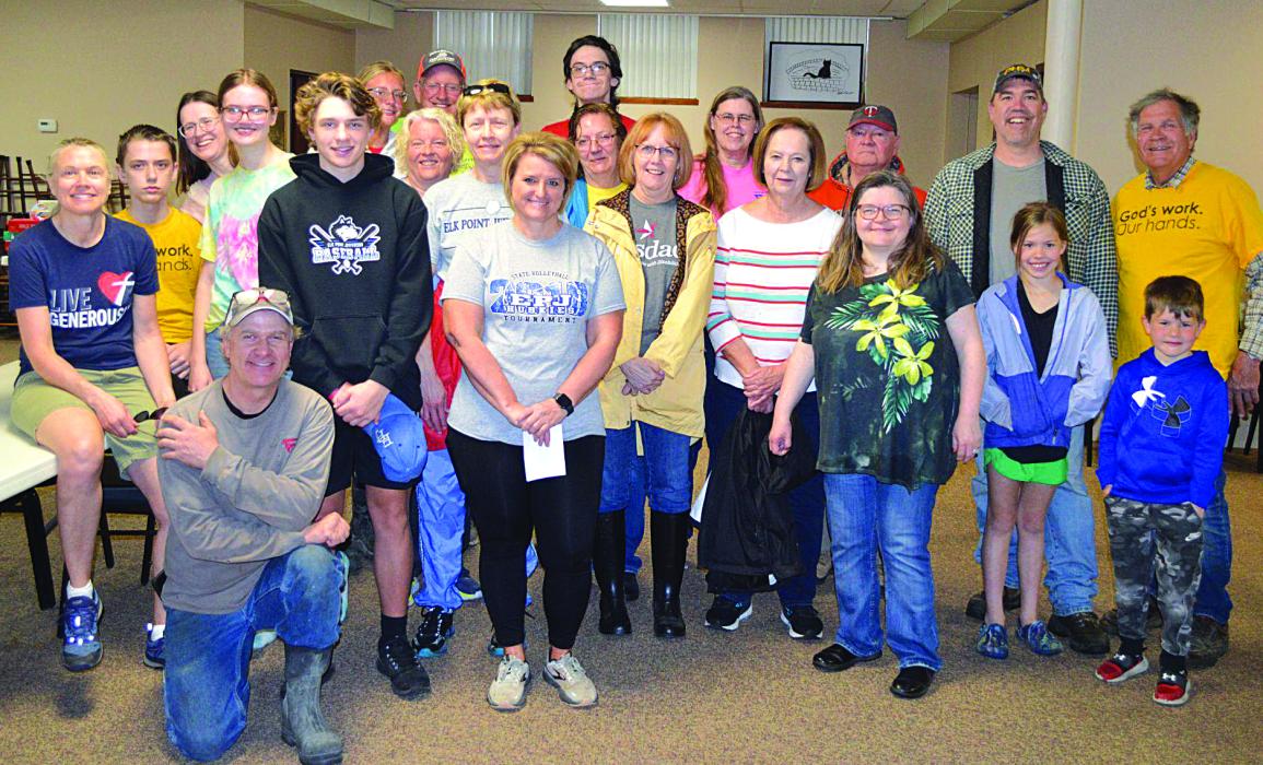 St. Paul Lutheran members gathered to clean up SD Hwy 11. Pictured are, from left, Deanna Langle, Elijah Graves, Naomi Graves, Rachel Graves, Wade Langle, Carter Langle, Bentlee Kollbaum, Jan Bennett, Scott Bennett, Donna Mau, Angie Langle, Abraham Graves, Monika Knutson, Char Schaefer, Kim George, Elaine Hanson, Gerald Hanson, Kari Ostrem, Bryan Ledgerwood, Reagan Ledgerwood, Ty Ledgerwood and Dave Johnson. Glenn Ledgerwood is not pictured. Submitted photo