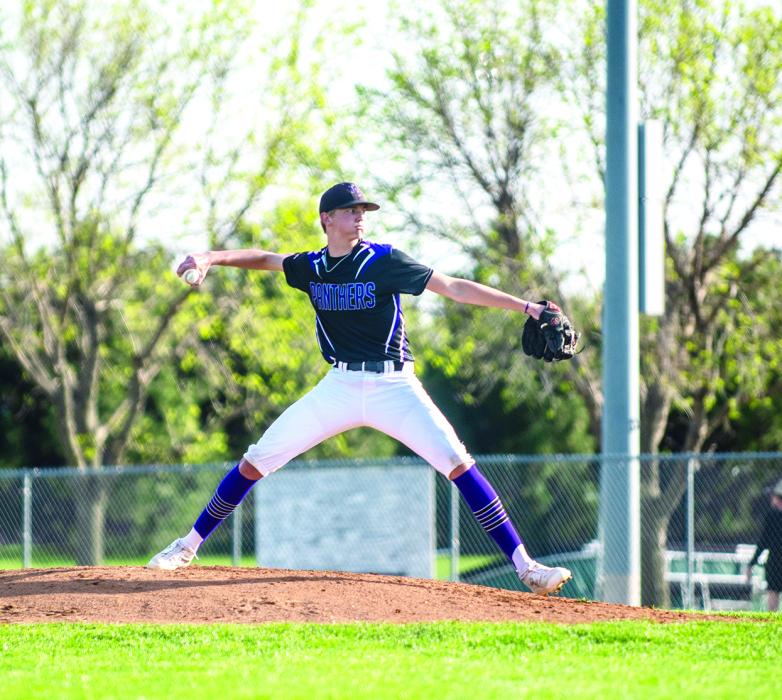 Grant VanDenHul, pictured above, and Garrett Anderson pitched for the Panthers against Elk Point-Jefferson May 9. Photo by Peterman Sports Photography • stevepeterman5@gmail.com