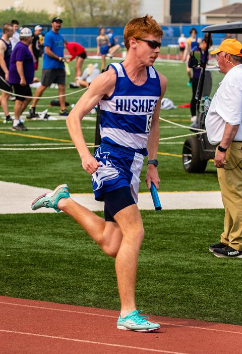 Joe Cross ran in the 4x800m relay and the 1600m Sprint Medley Relay at the Region meet in Tea May 18. Photo by Peterman Sports Photography stevepeterman5@gmail.com