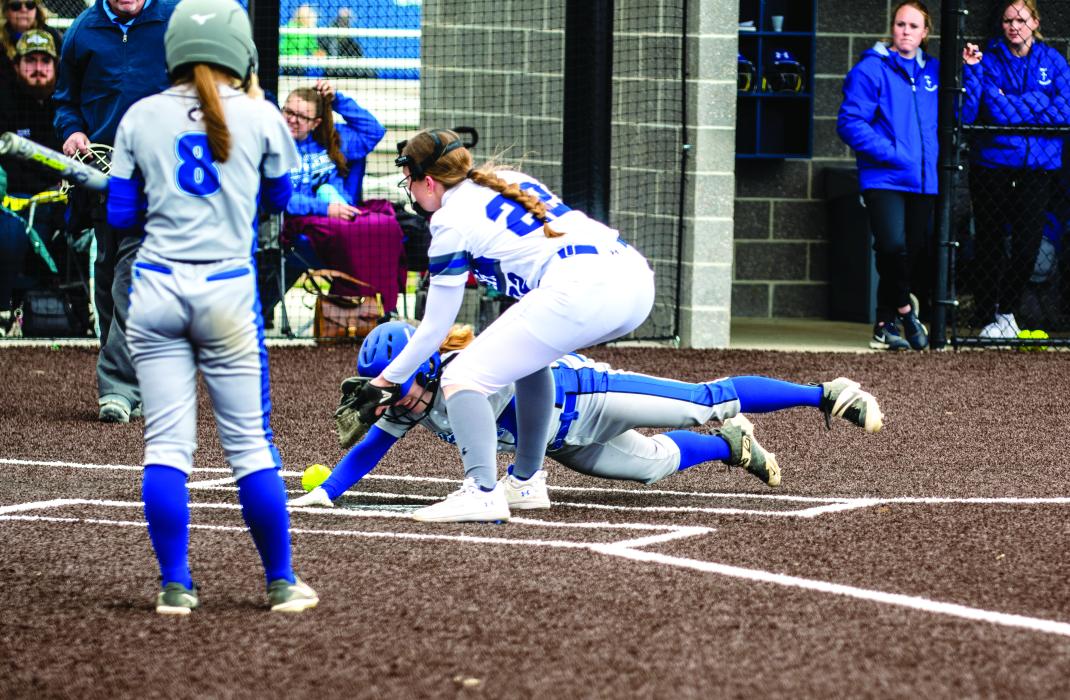 Nicole Wells showed her speed as she once again was called safe while stealing home. Photo by Peterman Sports Photography stevepeterman5@gmail.com