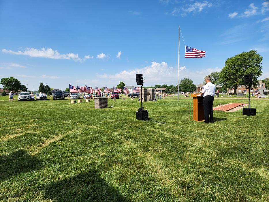 Matt Dosdall was the emcee for the Memorial Day services May 29. Submitted photo