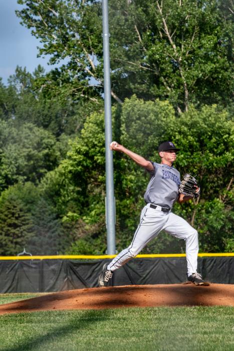 Garrett Anderson pitched against the Elk Point-Jefferson Huskies on June 13. Photo by Peterman Sports Photography stevepeterman5@gmail.com