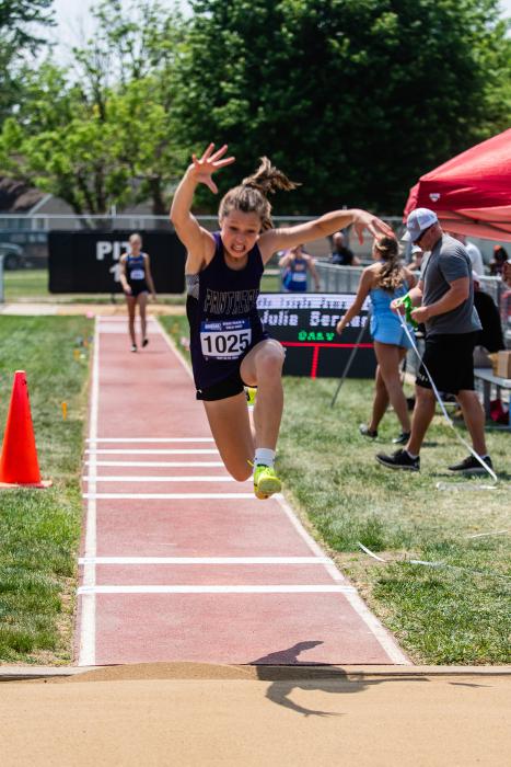 Seventh grader Julia Bernard competed in the Long Jump and the Triple Jump. She took 20th and 13th places, respectively. 
