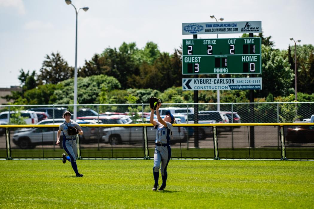 Sophia Giorgio catches the deep pop fly for an out. Photo by Peterman Sports Photography stevepeterman5@gmail.com