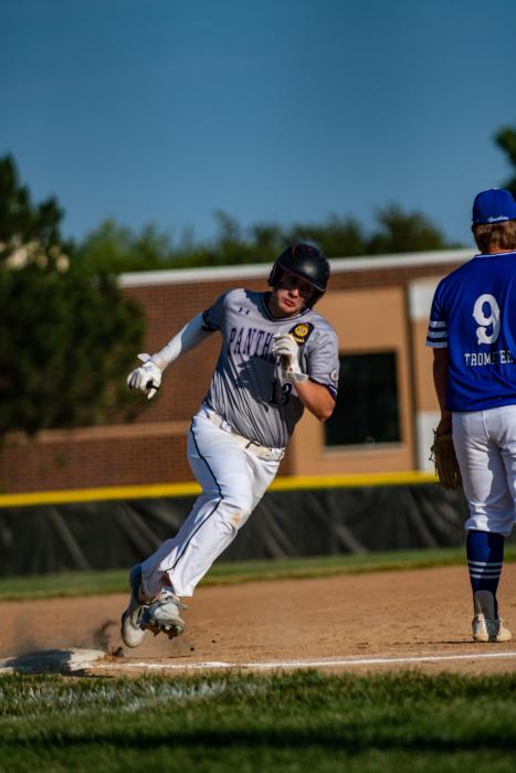 Brayden Major rounds 3rd base on his way home during a game against EPJ on June 13. Photo by Peterman Sports Photography stevepeterman5@gmail.com