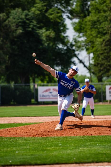 Ben Swatek pitched for the Huskies against Fargo Post 2 on June 18. Photo by Peterman Sports Photography stevepeterman5@gmail.com