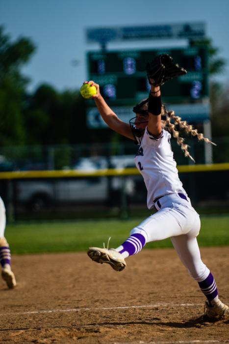Rachel Voegeli pitched for the Panthers against West Central. Photo by Peterman Sports Photography • stevepeterman5@gmail.com