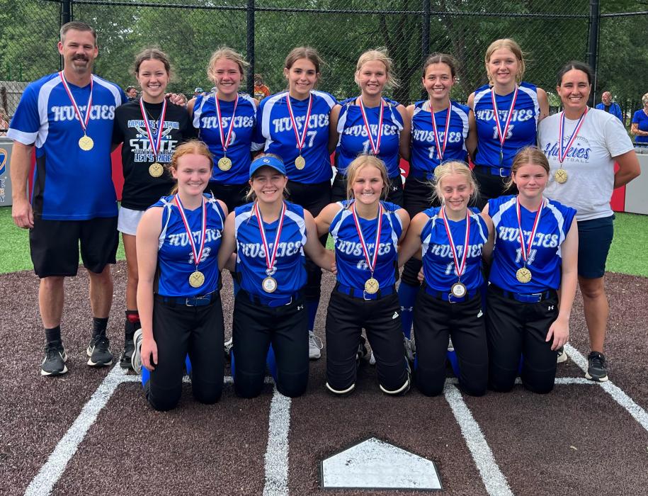 The Elk Point-Jefferson U16 softball team was crowned champions of the Siouxland Classic softball tournament June 25. Pictured are, from front left, Lauren McDermott, Regan Rasmussen, Hannah Nearman, Makinley Hammitt and Samantha Marx; and back, Coach Josh Nearman, Natalie Hailey, Laney Trometer, Kayla Sharkey, Aynslee Goetzinger, Paige Jacobs, Kaille Goetzinger and Coach Jessie Stuffer. Submitted photo