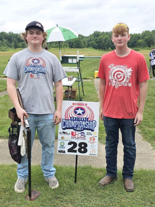 Braden Evans-Raber and Lucas Green attended the USA High School Clay Target League National Championship July 5-10 in Michigan. Submitted photo