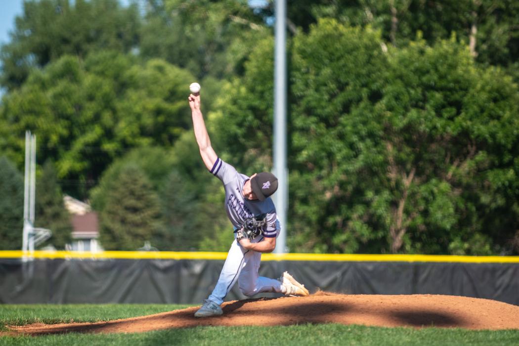 Beau Pollema pitches for the Panthers.  Photo by Peterman Sports Photography • stevepeterman5@gmail.com