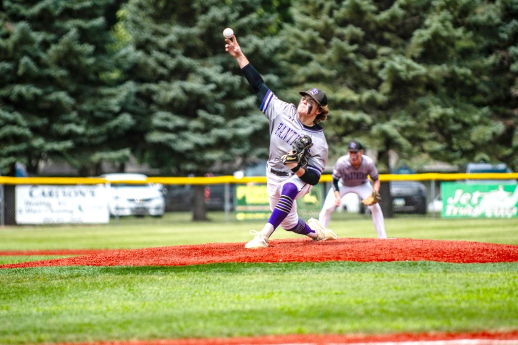 Noah Graham pitched for the Panthers during the state tournament.