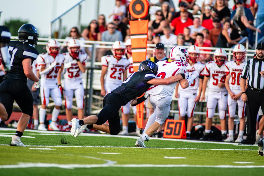 Trae Piel had 6 tackles against Vermillion Aug. 25 in the Panthers first home game of the season. Photos by Peterman Sports Photography • stevepeterman5@gmail.com