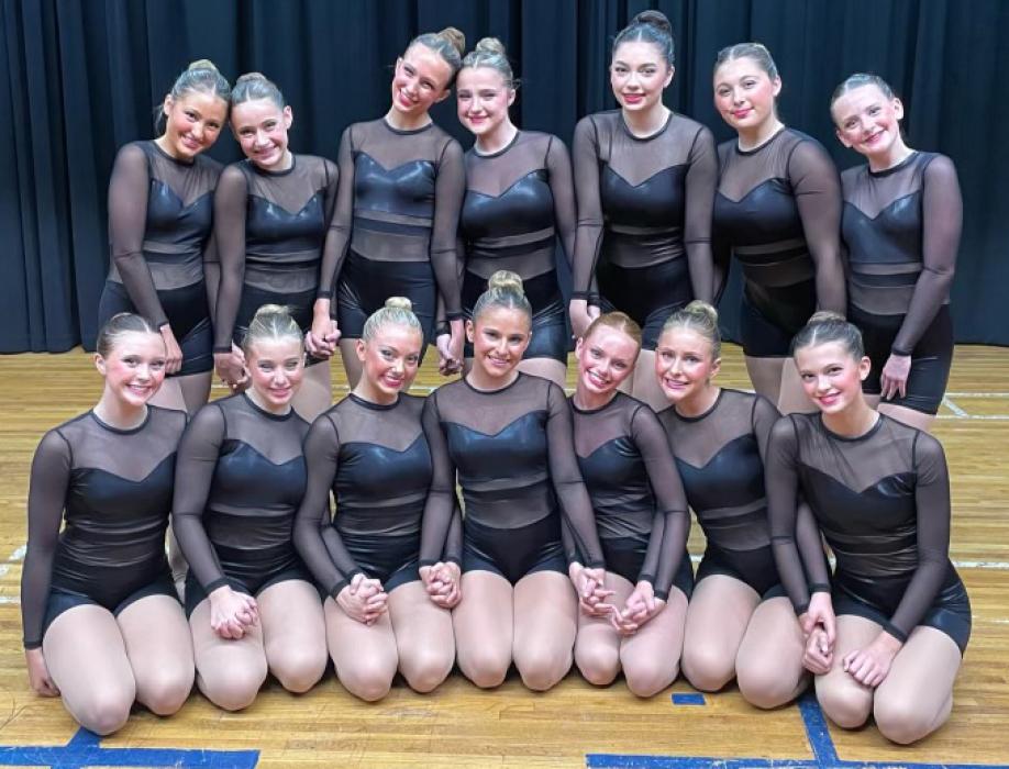 The DV Jazz roster, who performed in Gregory on Aug. 26 had the highest jazz score at the competition. Pictured are, front from left, Ashley Jelken, Alex Nelson, Josie Hall, Megan Poulsen, Sammie Pollema, Macie Poulsen and Lily Sorenson; and back, Ava Merchant, Gracie Hamilton, Suri Uhl, Bridget Saltzman, Sofia Carrigan, Payton Bernard and Lizzy Avery. Submitted photo