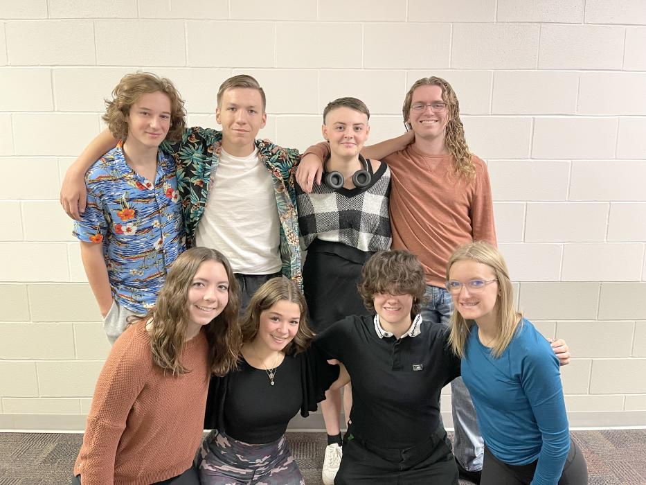 Dakota Valley All-State Choir students are, front from left, Maddy Grooms, Grace Powell, Addy Kellen and Maddie Bell; and back, Lewis Pick, Aiden Keenan, Rayne Hermes and Kaleb Haiar Submitted photo