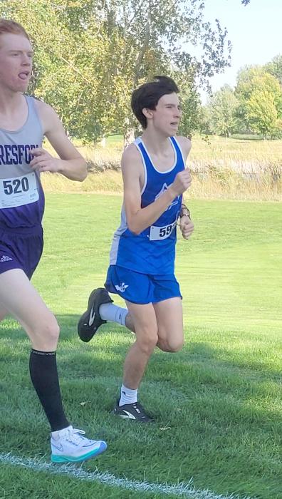Cael Derochie took 10th place in the 3K race at the DAK-12 Conference Meet in Vermillion Oct. 5. Photo by Kelly Riibe • times2reporter@gmail.com