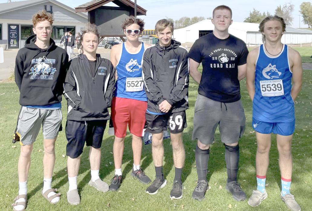 The Elk Point-Jefferson senior cross country runners ran their last race at Regions in Canton on Oct. 11. They were, from left, Dean Harkness, Tyler Lagge, Aiden Jansen, Isaiah Love, Ethan Brown, Jayse VandeVegte. Submitted photo