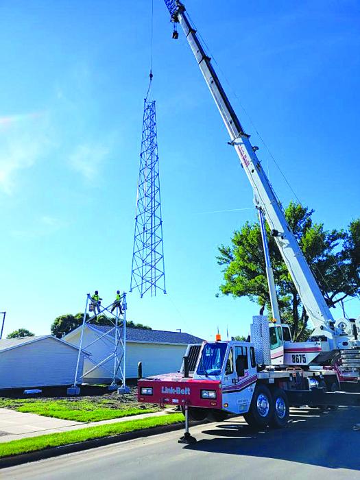 Calhoun Communications erected the new Union County Communications Tower on Saturday, Oct. 7. Photo courtesy of Union County Emergency Manager Jason Westcott