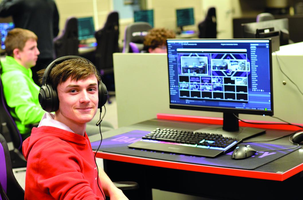 Eli Honner, a Dakota Valley junior, helped implement a live streaming aspect for Dakota Valley fans to watch the Panthers’ esports competitions. Photo by Kelly Riibe • times2reporter@gmail.com