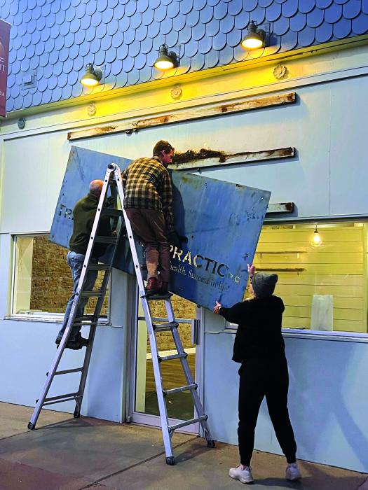 Changes are happening at the store front of 101 W. Main Street. Just last week (Nov. 12-18), the old Triumph Chiropractic sign came down as Matt and Karissa Munce work to open a new coffee shop called Union & Company.