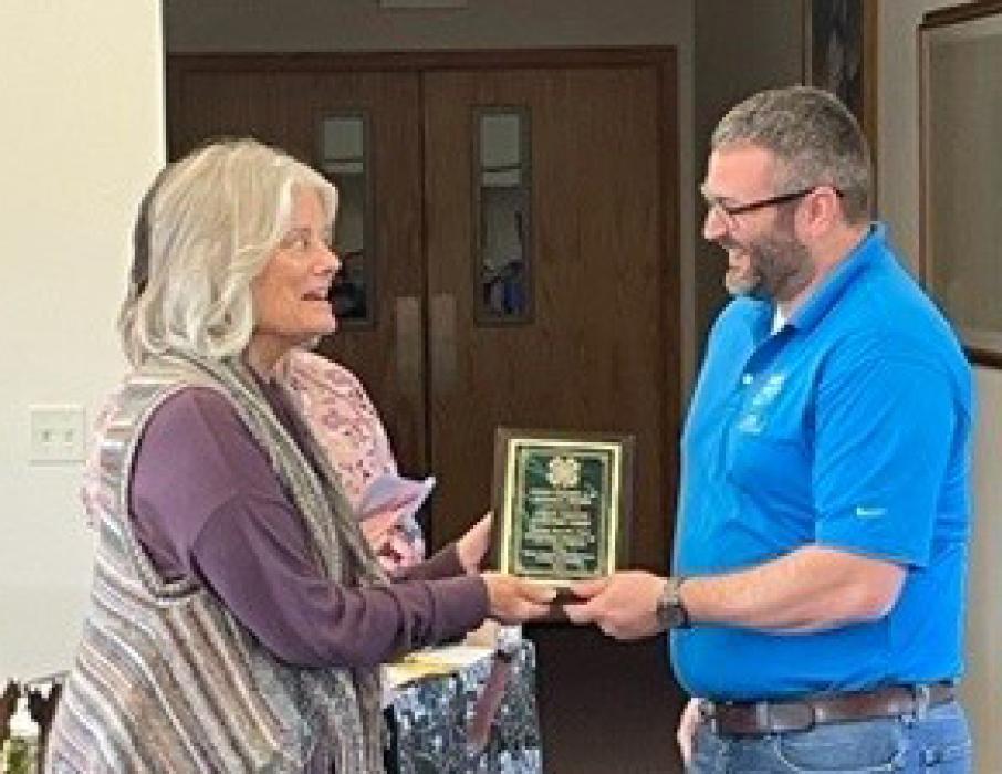 The Union County Leaders Group awards Union County Electric with ‘Business of the Year’. The award was presented at the annual Union County 4-H Recognition Event held at Immanuel Lutheran Church on Sunday, Oct. 22 at 2 p.m. Presenting the award was Leader’s Club President Jeanne Hanson with Union County Electric General Manager, Matt Klein accepting the plaque. Union County Electric was a huge participant and donor in this years’ Union County Fair and 4-H programs. Submitted photo