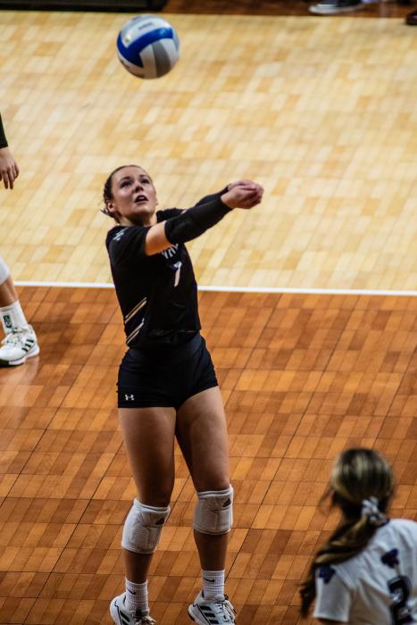 Sammy Kimbell was a great asset to the team during the Class A State Volleyball tournament in Rapid City Nov. 16-18. Photo by Peterman Sports Photography stevepeterman5@gmail.com
