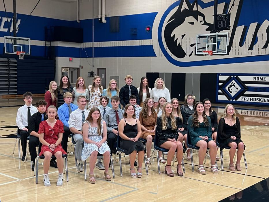 There were 18 new members inducted into the Husky Chapter of National Honor Society on Nov. 9. Submitted photo