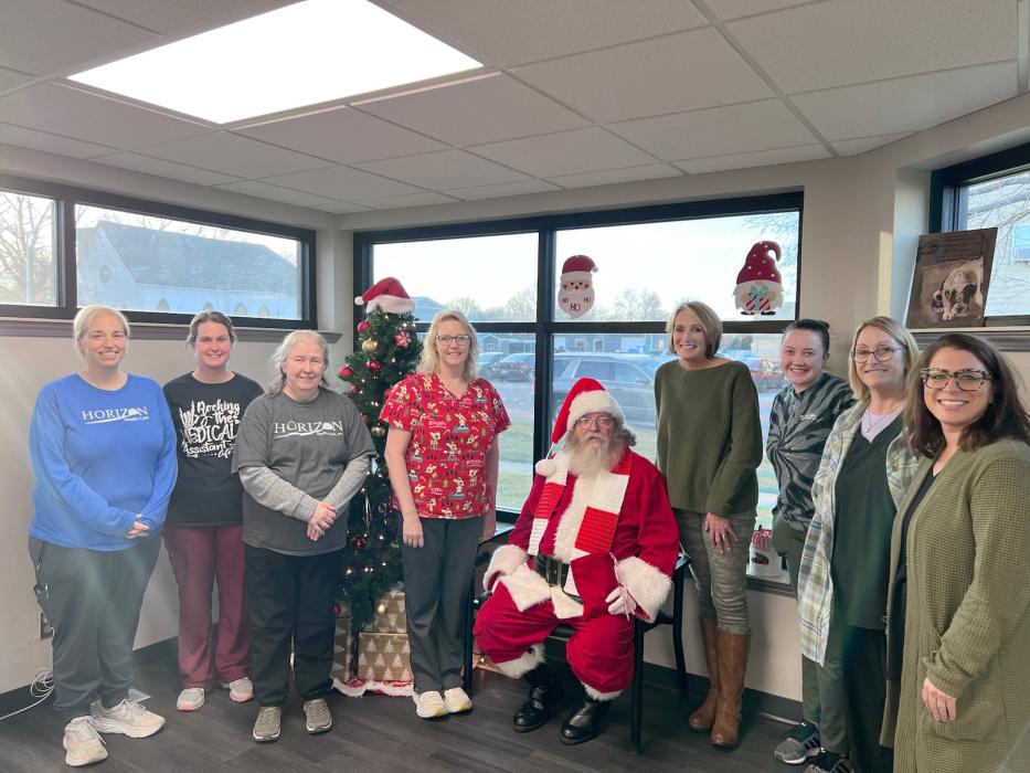 Santa Claus decided to stop into the Horizon Health Clinic in Elk Point Wednesday, Dec. 20 to wish the staff the happiest of “ho-ho-holidays!” Submitted photo