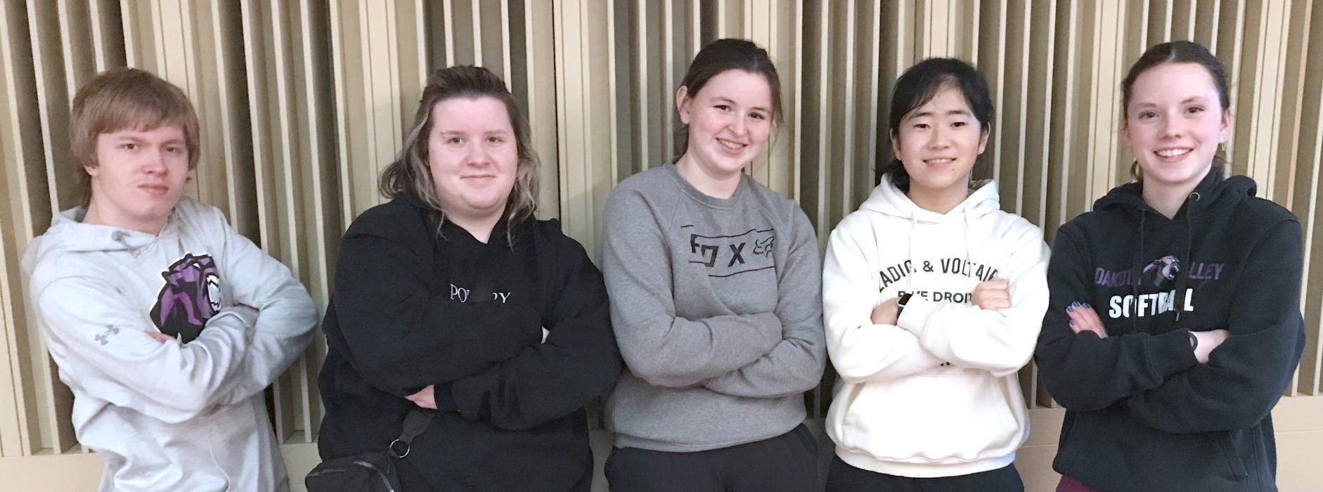 Dakota Valley Students playing in the Honor Band were, from left, Brendan Lindsey, Jordyn Newman, JaeLyn Bacan, Tyra Yi and Mia Riibe. Submitted photo