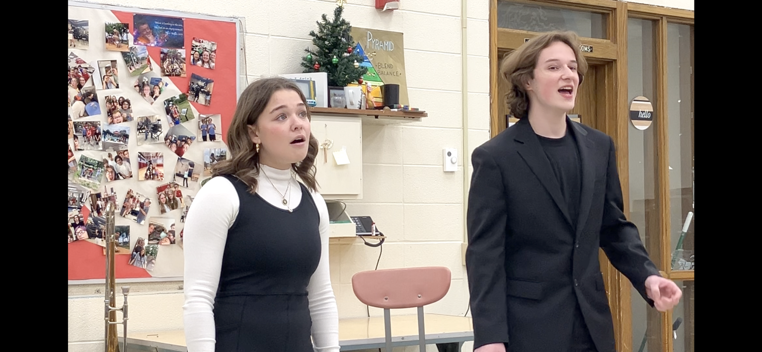 Grace Powell and Lewis Pick had a perfect score for their duet at the Regional Solo/Ensemble Contest Feb. 7. Submitted photo