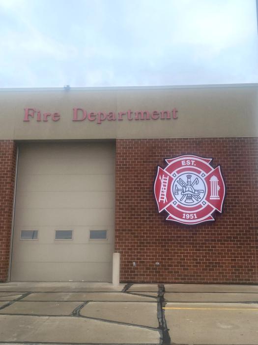In conjunction with the new video board sign located out front of the North Sioux City Fire Department, the department added their fire logo to the outside of the building. While the video board was put up quite some time ago, the logo is now finished and was installed the first week in February. Photo courtesy of North Sioux City Fire Department