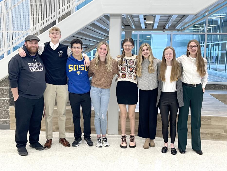 The Panther debate team competed at Sioux Falls Jefferson on Saturday, Feb. 3. Debate members were, from left, Coach Stewart, Bennett Jensen, Treston Pulley. Team Captain Rachel Bryan, Austin Koedam, Abby Wagner, Ashley Phillips and Rowan Higman. Submitted photo